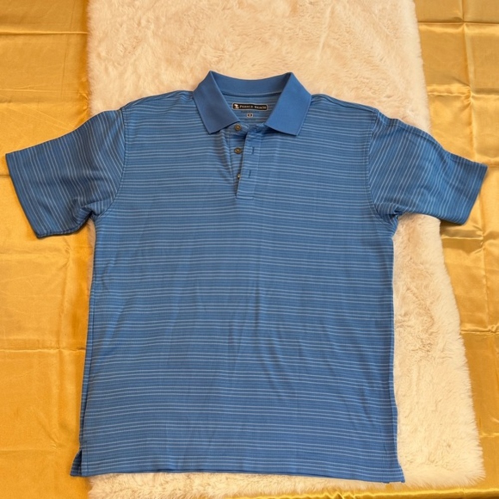 Authentic Pebble Beach Performance Golf Polo Blue/Light Blue Striped: Men's M